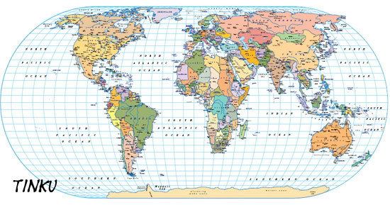 World Map - Zoom in on any part of the World.