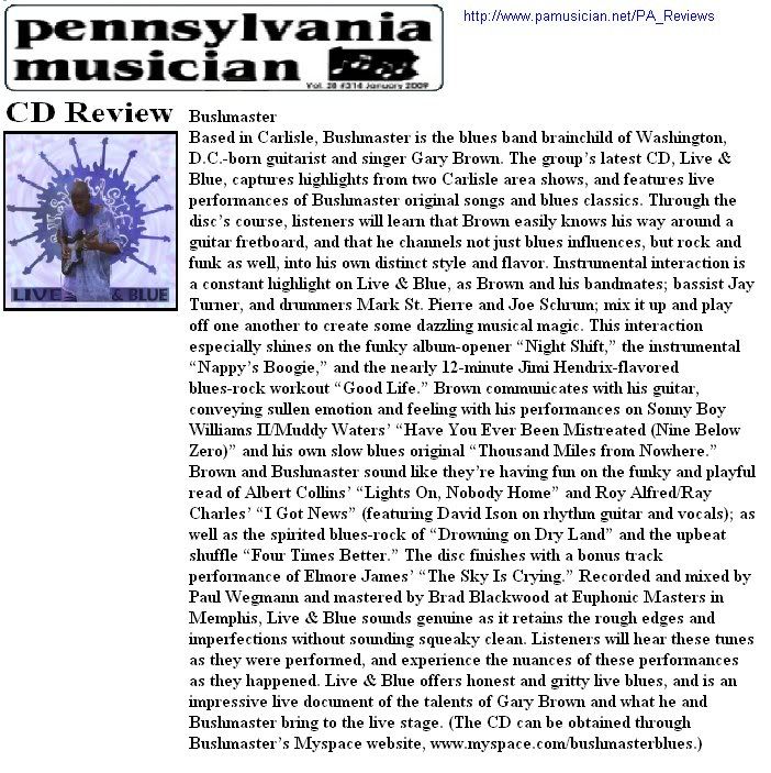 PA Musician review of Live &amp; Blue