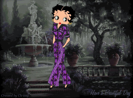 Betty Boof purple on gray