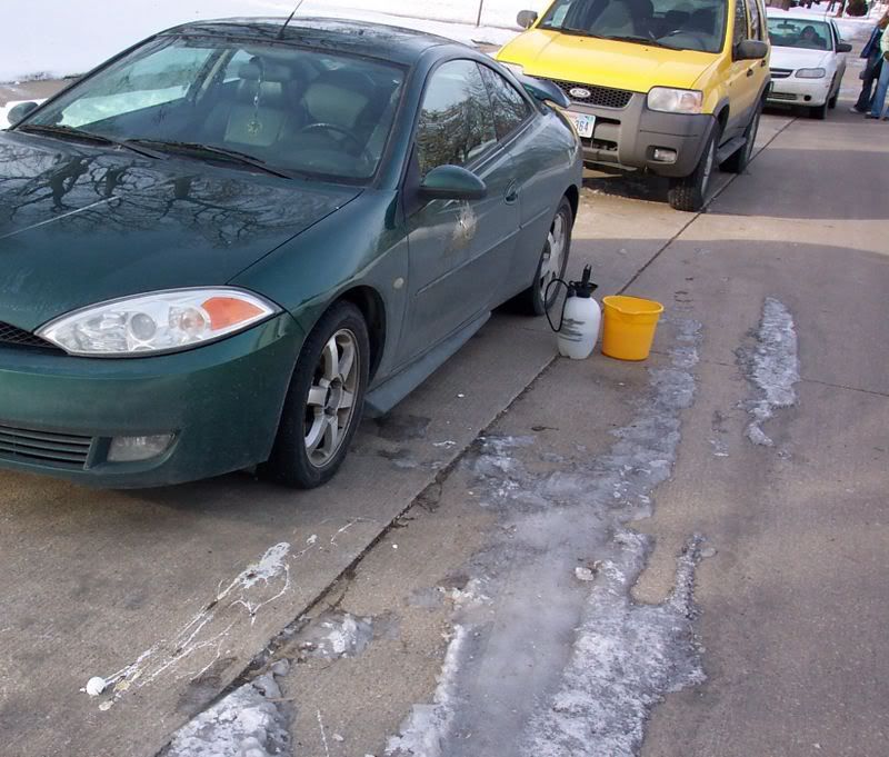 Someone hit my car with an egg.