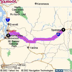 Spokane, WA, to Auburn, WA