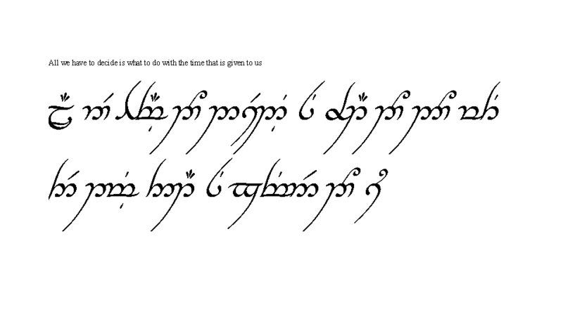 READ ONLY - Official TENGWAR Transcription (and TATTOOS) - I - The Hobbit, 
