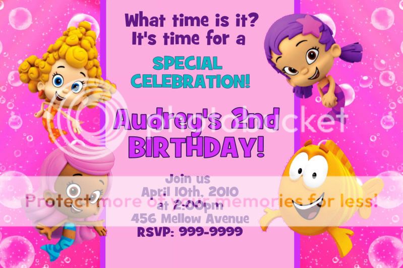 BUBBLE GUPPIES BIRTHDAY PARTY INVITATIONS 24hr Service UPRINT 4x6 or 