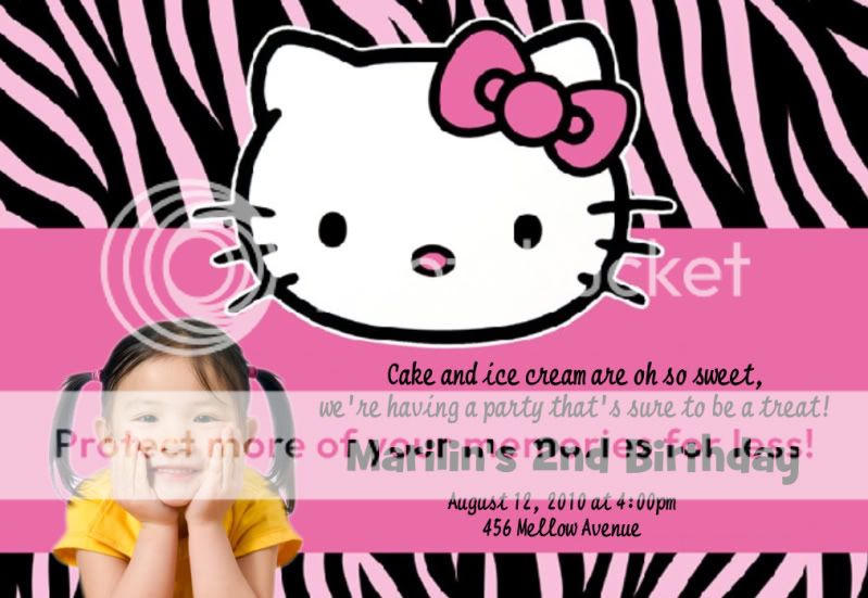15 Hello Kitty Photo Personalized Birthday Invitation  
