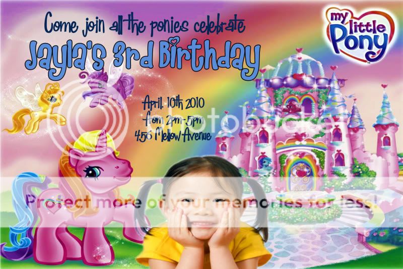 Personalized My Little Pony Photo Birthday Invitation