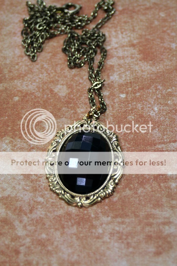 His Eyes were Black.Coal BlackElegant Hunger Necklace  