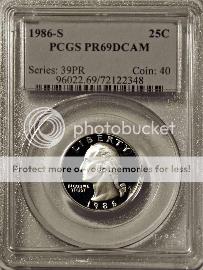 1986 S WASHINGTON QUARTER PCGS PR69DCAM NICE  